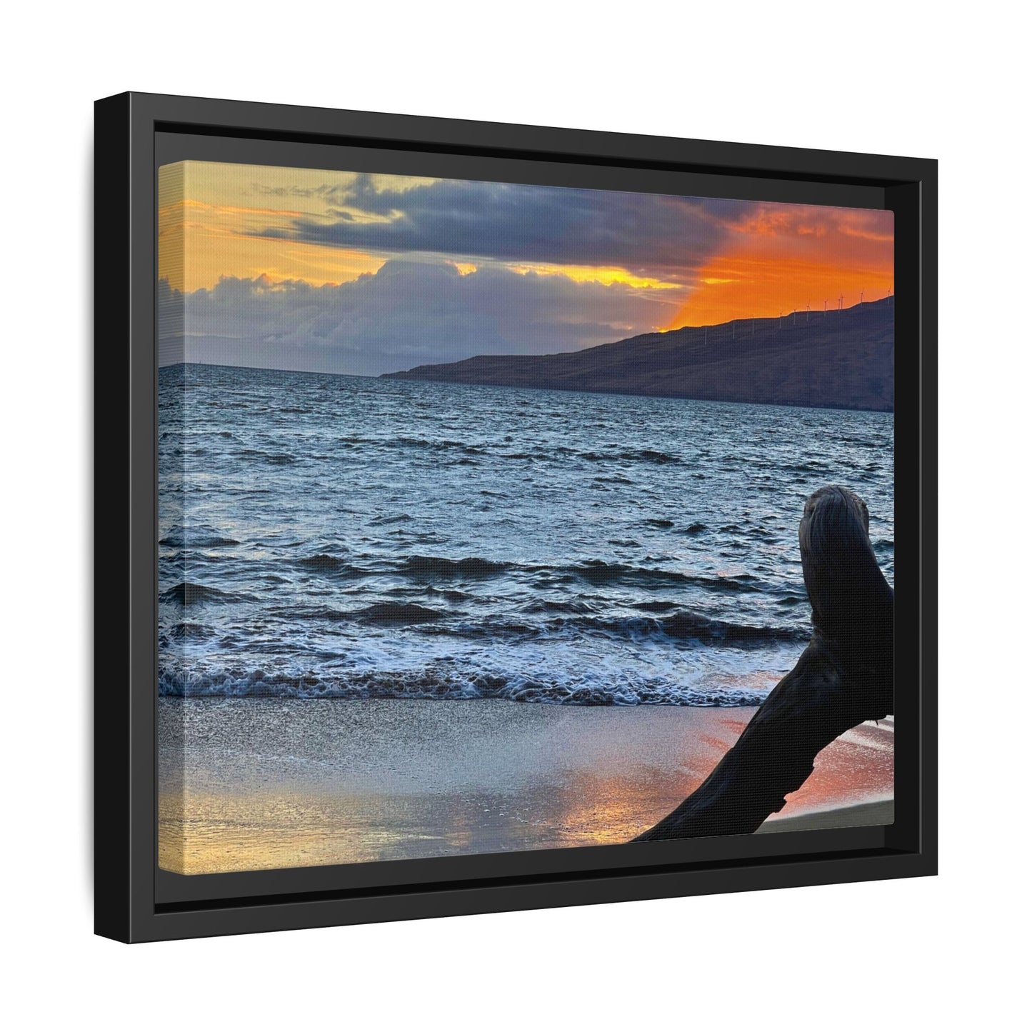 Serene Sunset Framed Canvas Art - Coastal Wall Decor