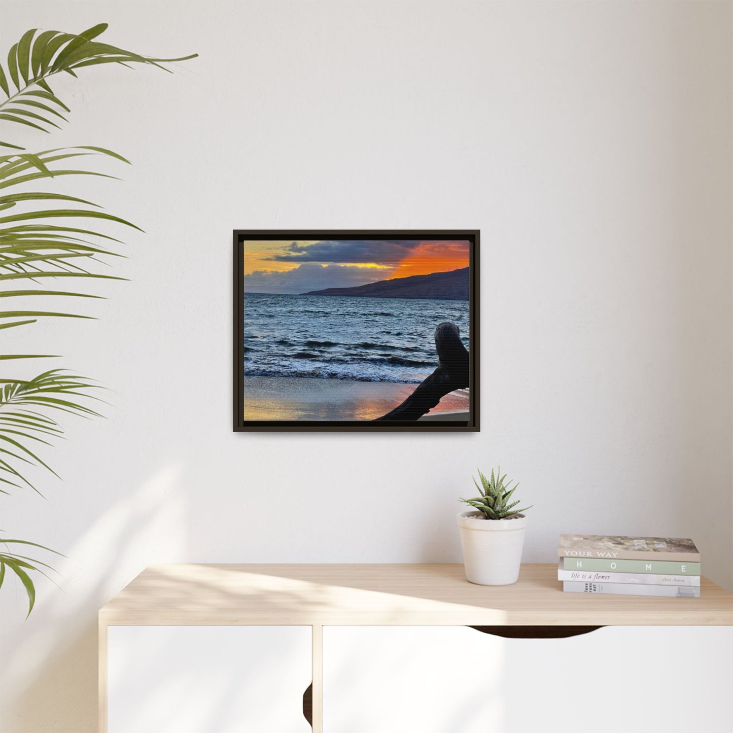 Serene Sunset Framed Canvas Art - Coastal Wall Decor