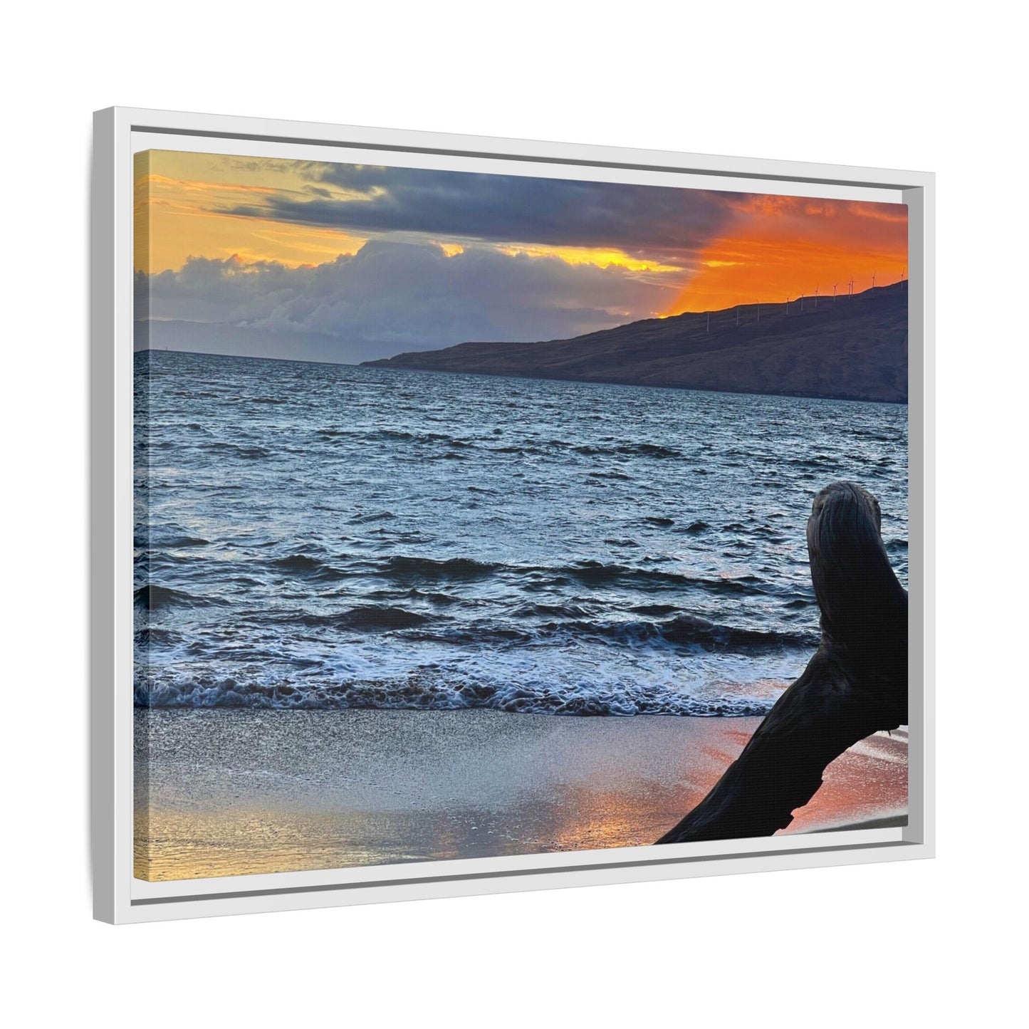 Serene Sunset Framed Canvas Art - Coastal Wall Decor