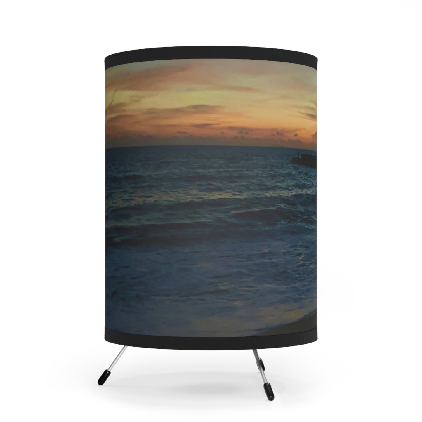 “Where the Boats Rest” – Art Lampshade A soft blur from Crash Boat Beach, Aguadilla, Puerto Rico.