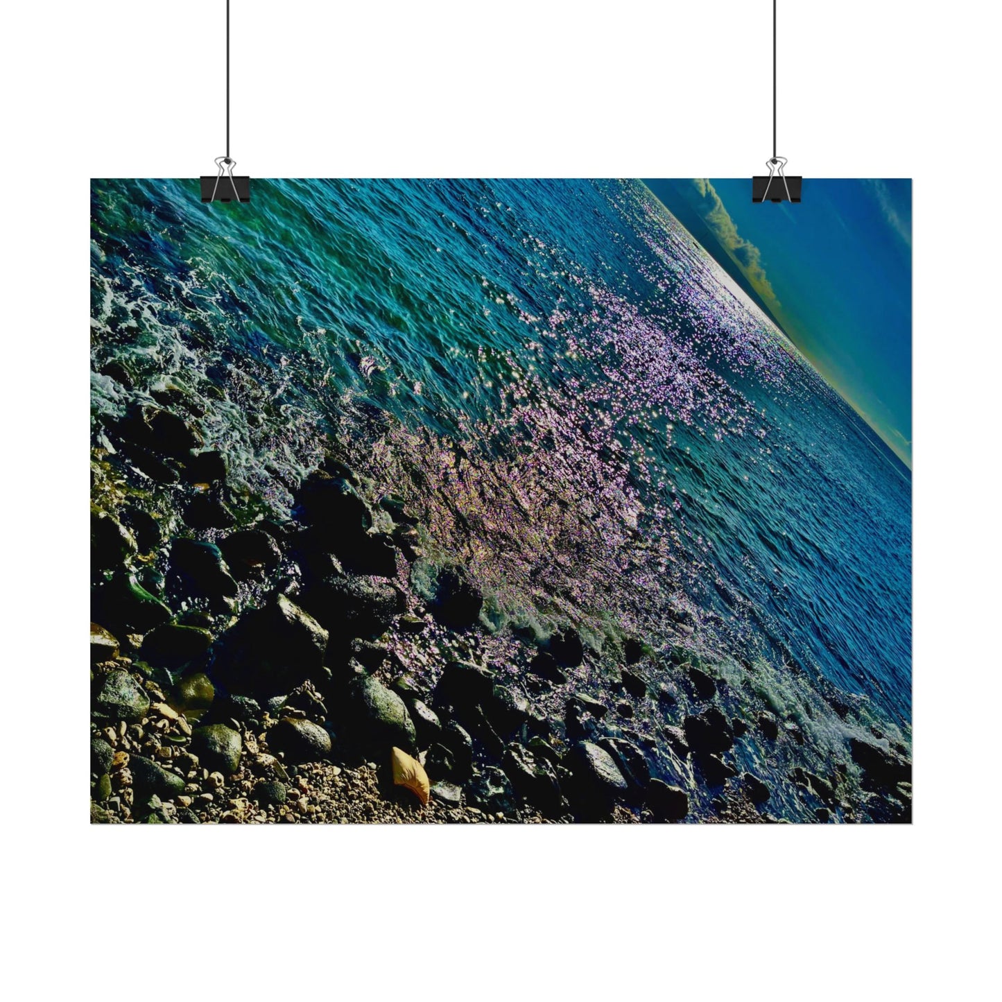 Textured Watercolor Sea Poster - Coastal Wall Art for Beach Lovers