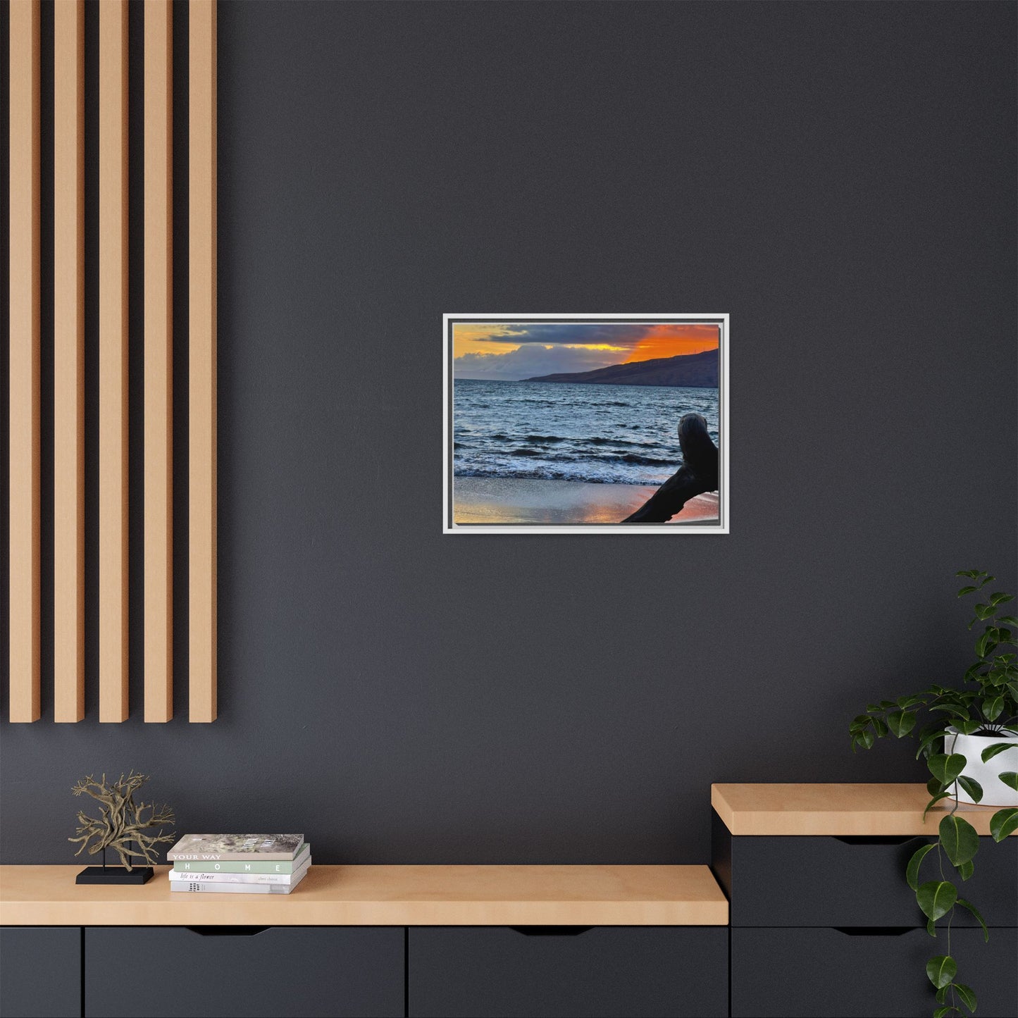 Serene Sunset Framed Canvas Art - Coastal Wall Decor