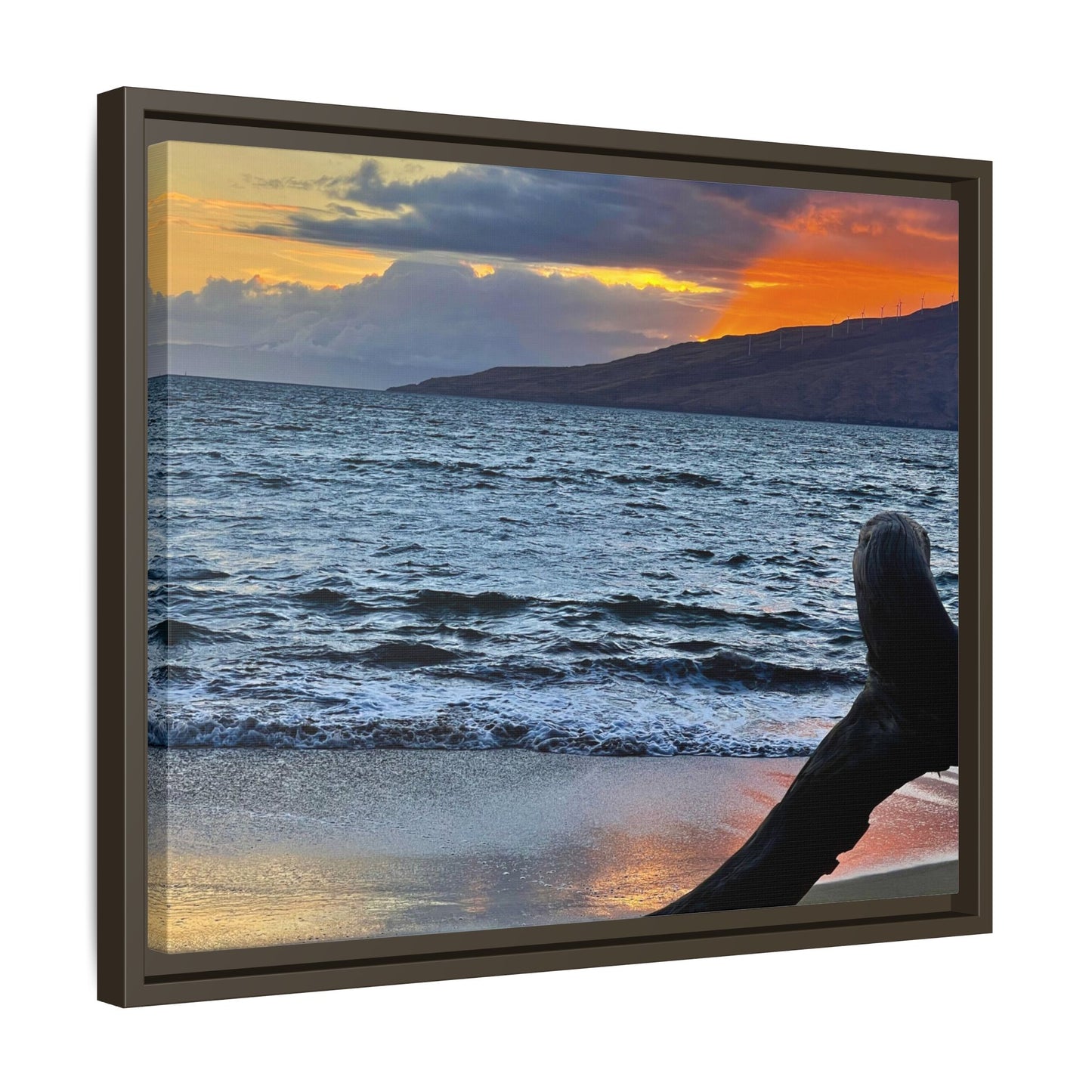 Serene Sunset Framed Canvas Art - Coastal Wall Decor