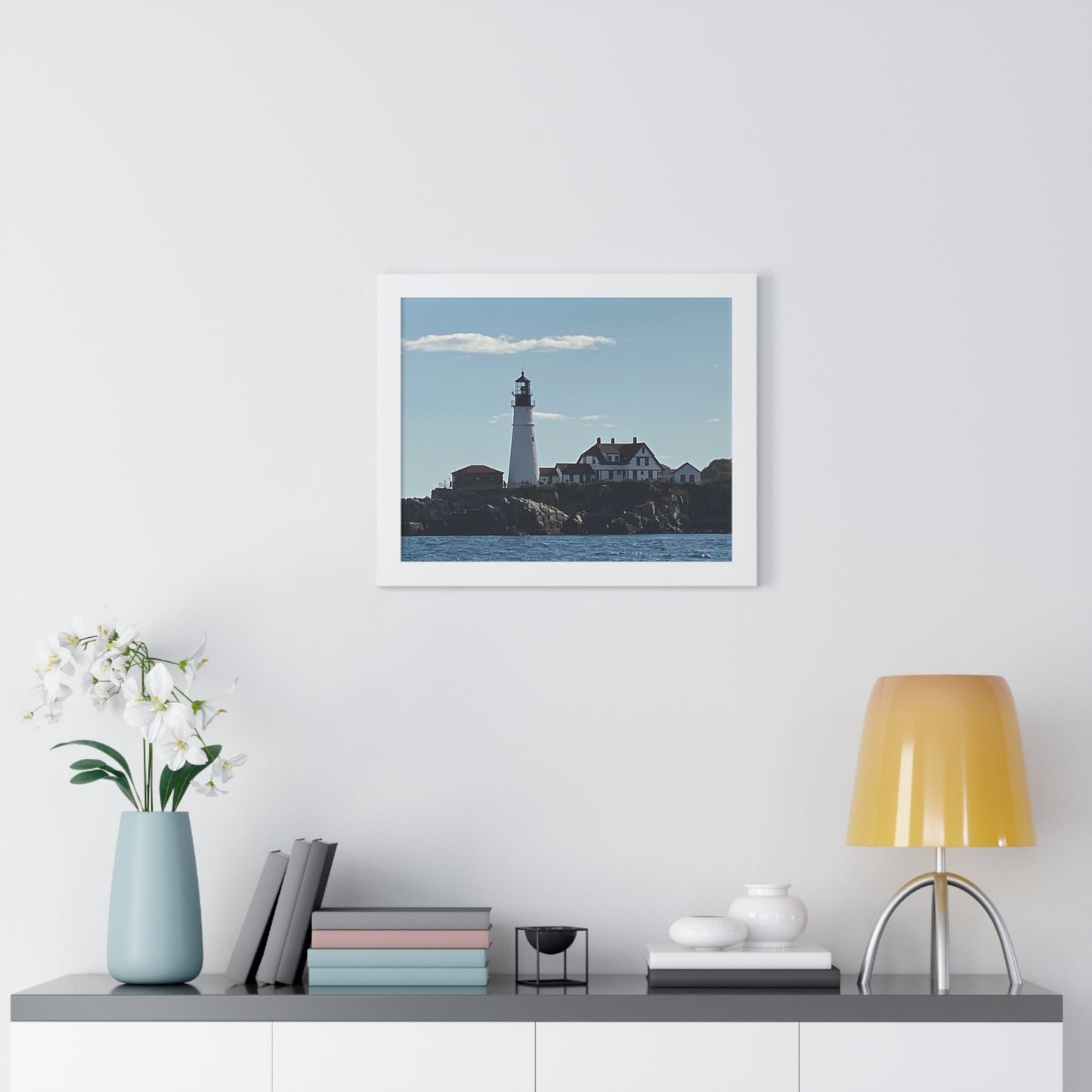 Coastal Lighthouse Framed Poster - Nautical Home Decor