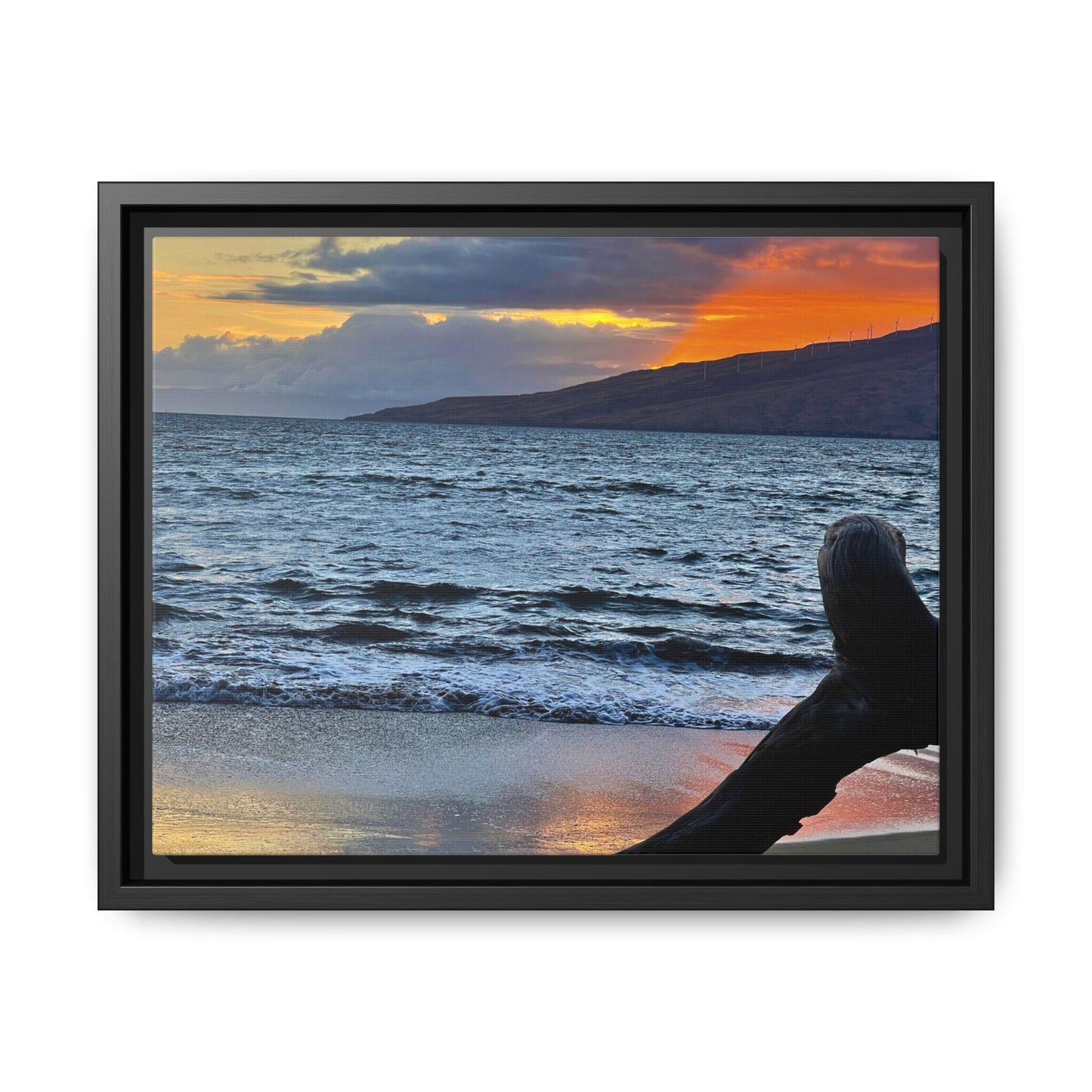 Serene Sunset Framed Canvas Art - Coastal Wall Decor
