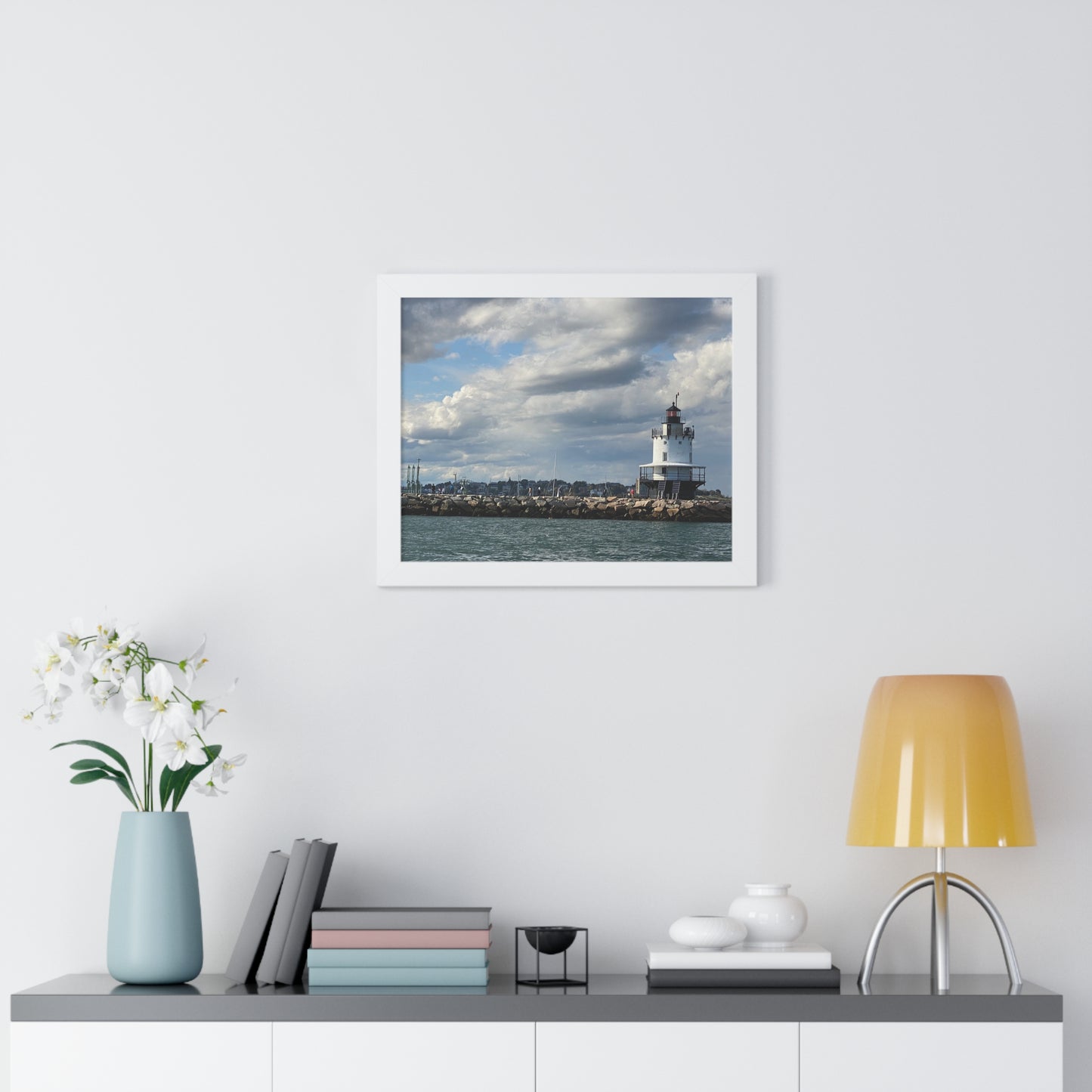 Lighthouse Framed Horizontal Poster - Coastal Home Decor