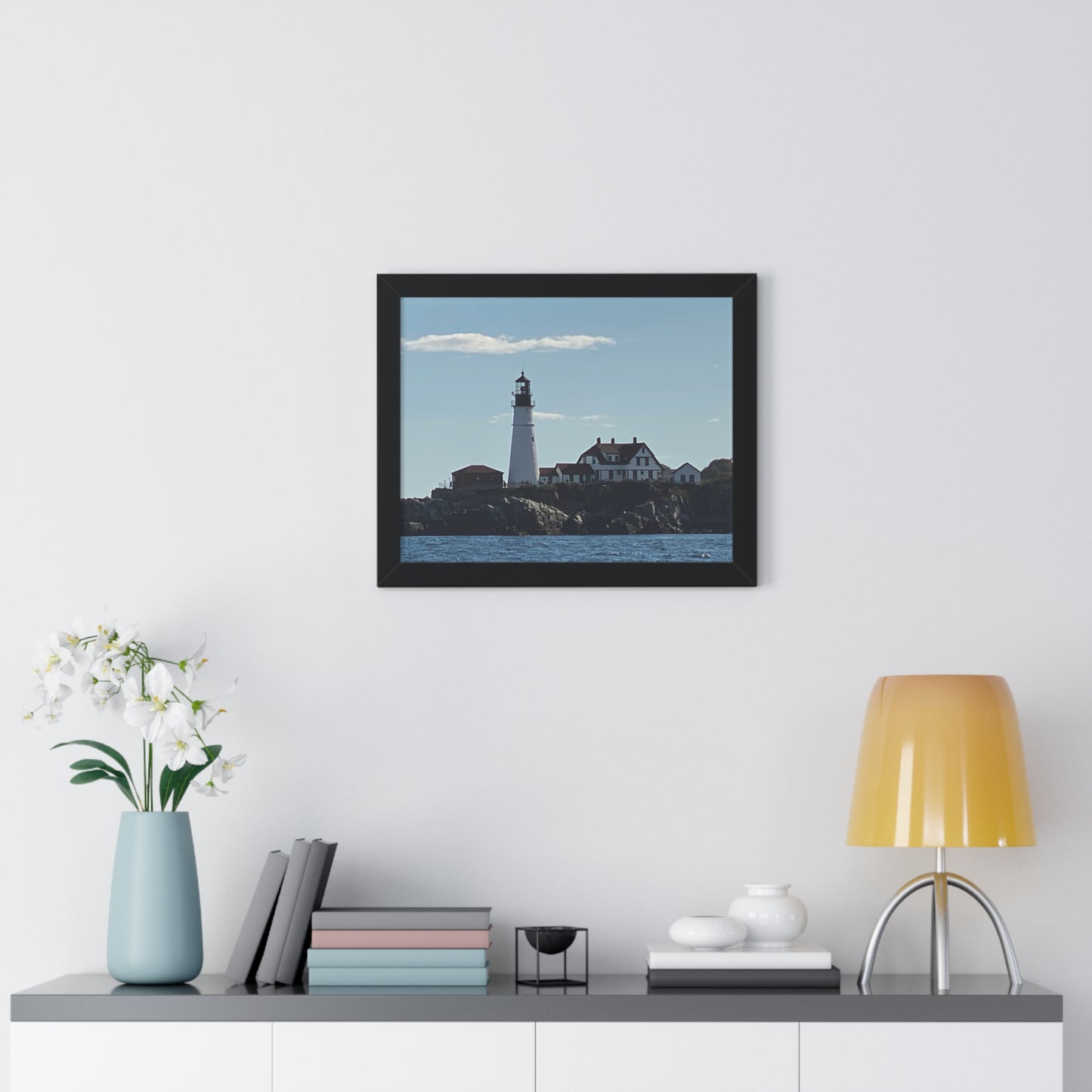 Coastal Lighthouse Framed Poster - Nautical Home Decor