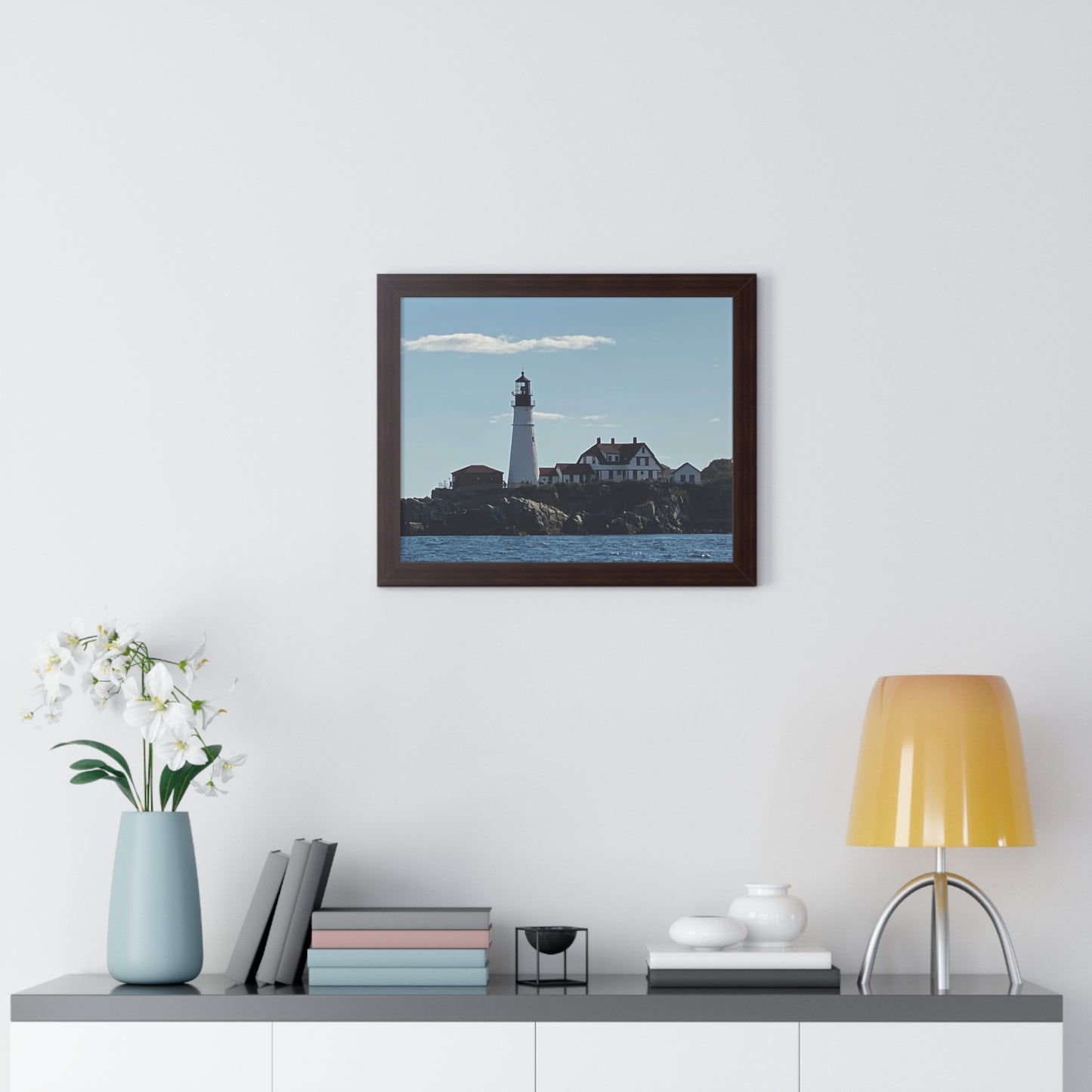 Coastal Lighthouse Framed Poster - Nautical Home Decor