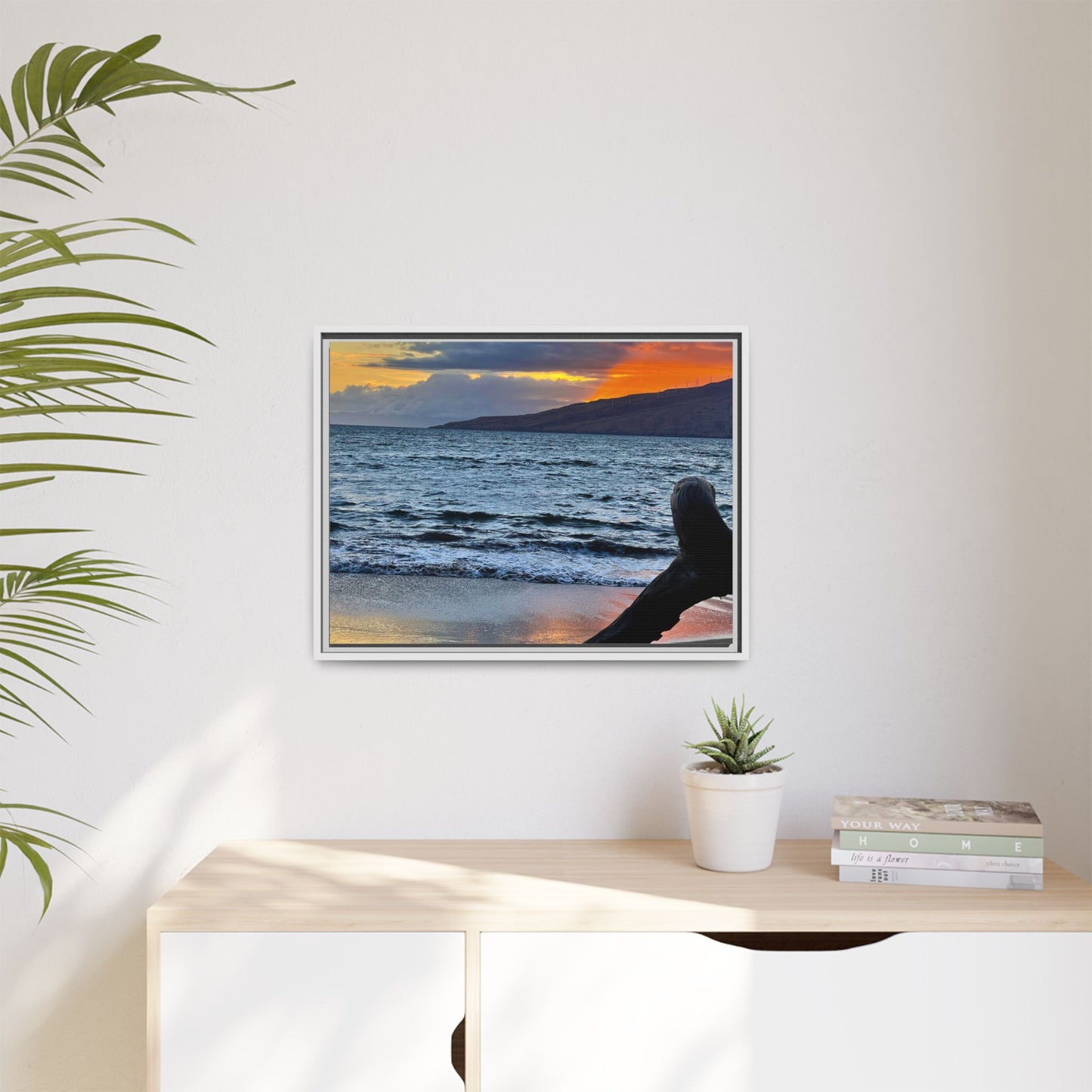 Serene Sunset Framed Canvas Art - Coastal Wall Decor