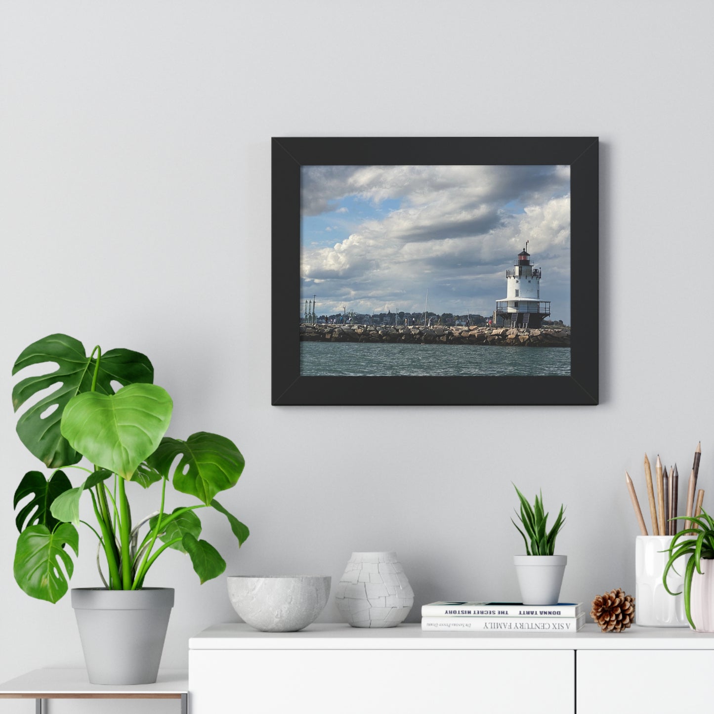 Lighthouse Framed Horizontal Poster - Coastal Home Decor