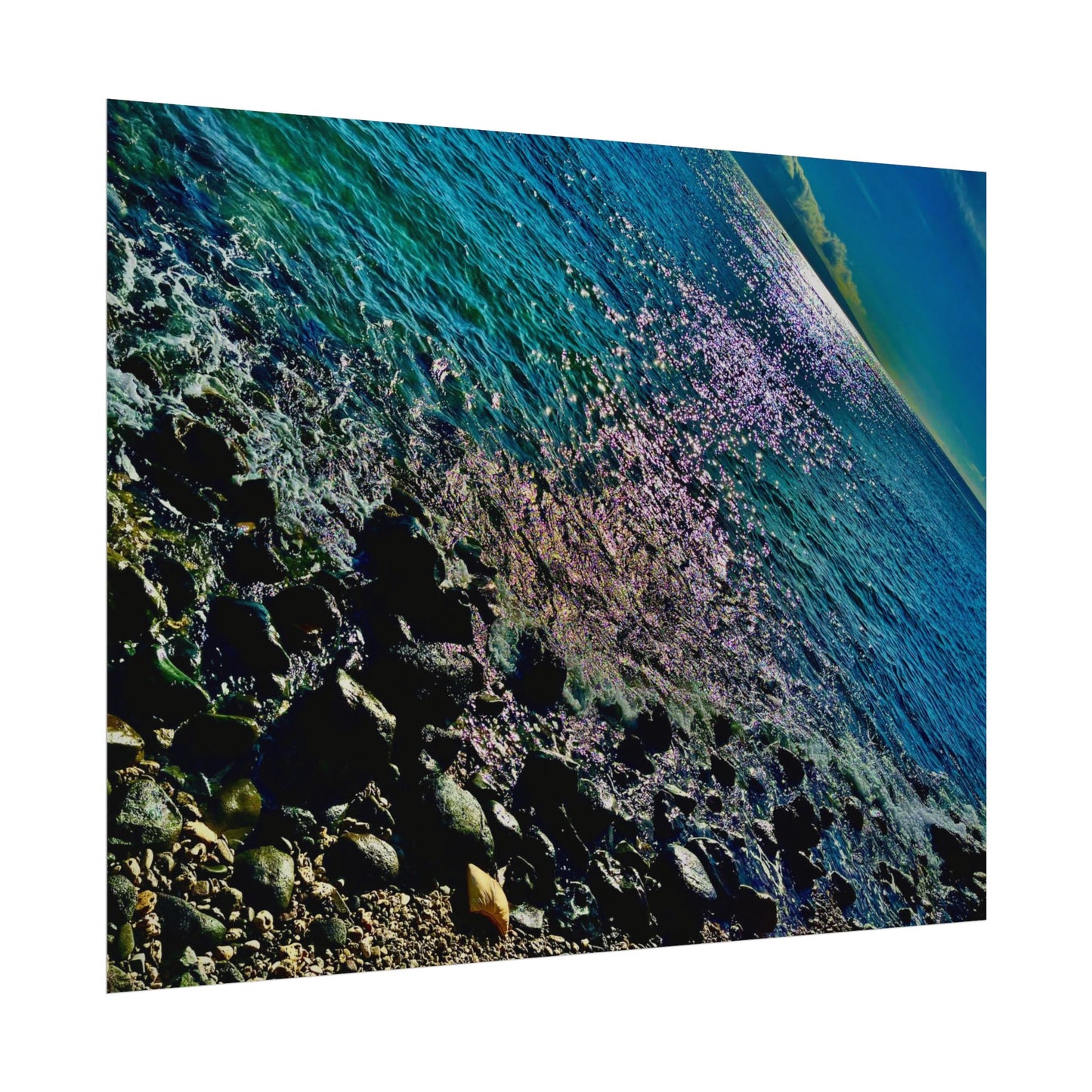 Textured Watercolor Sea Poster - Coastal Wall Art for Beach Lovers