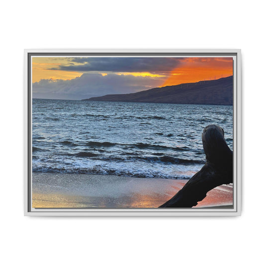 Serene Sunset Framed Canvas Art - Coastal Wall Decor