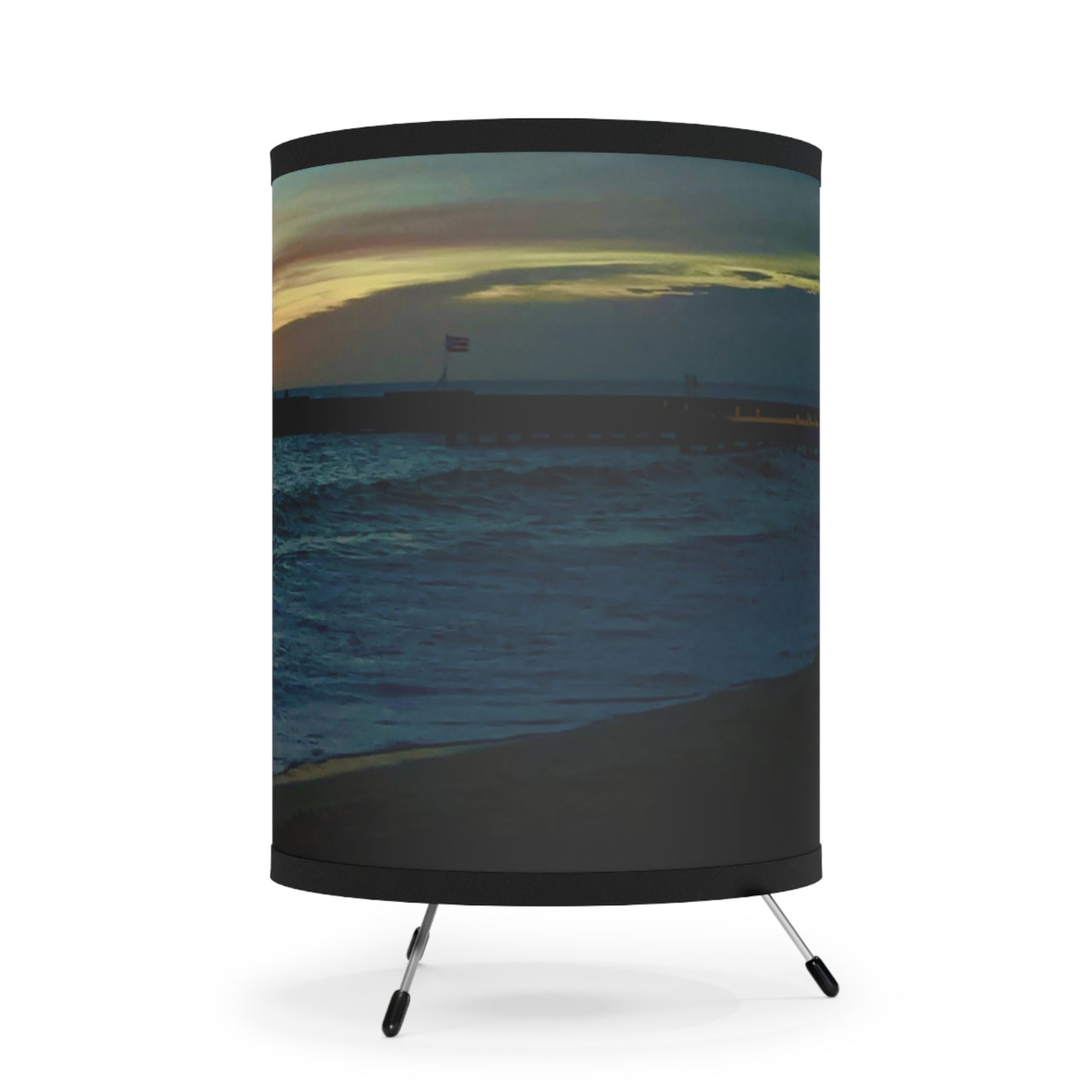“Where the Boats Rest” – Art Lampshade A soft blur from Crash Boat Beach, Aguadilla, Puerto Rico.