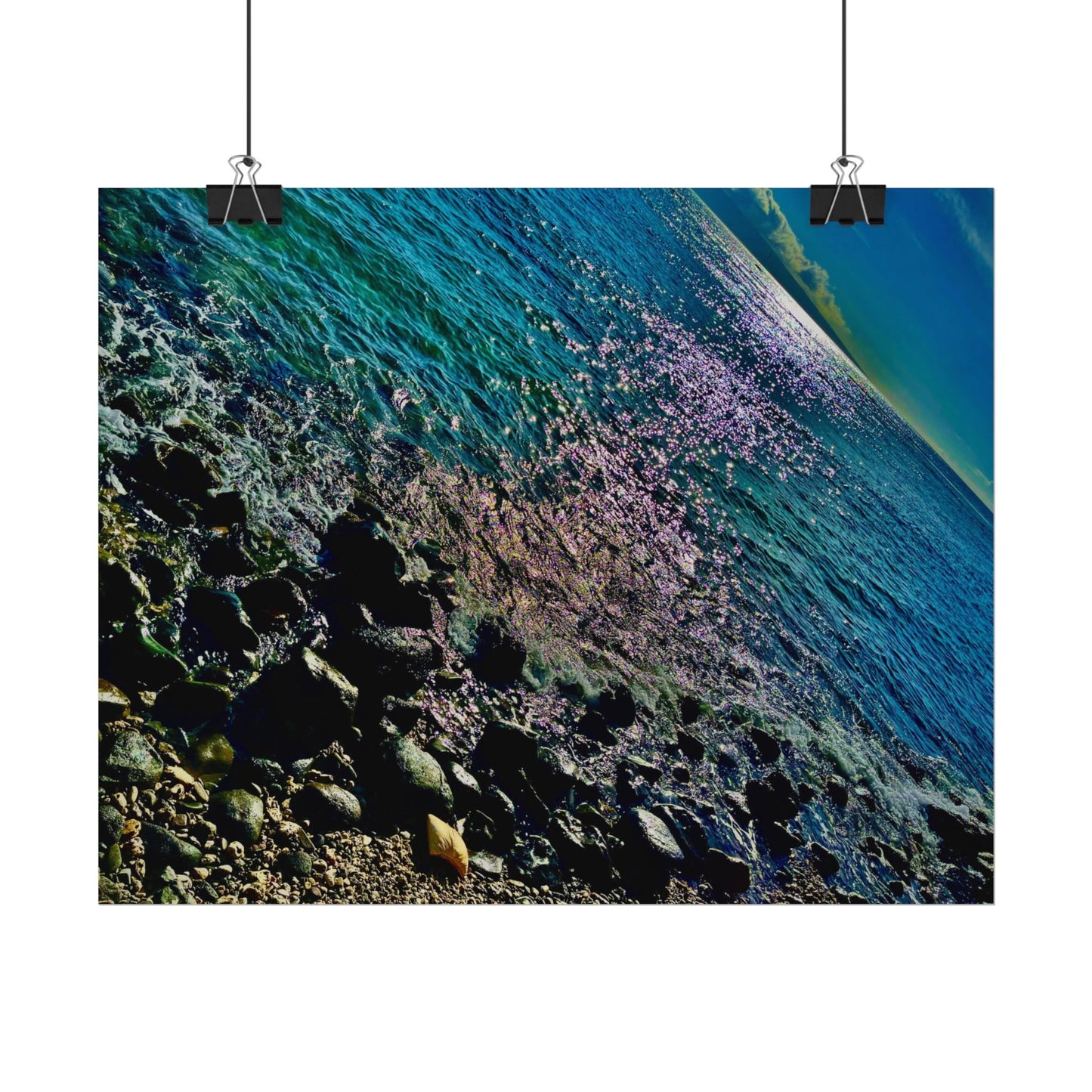 Textured Watercolor Sea Poster - Coastal Wall Art for Beach Lovers