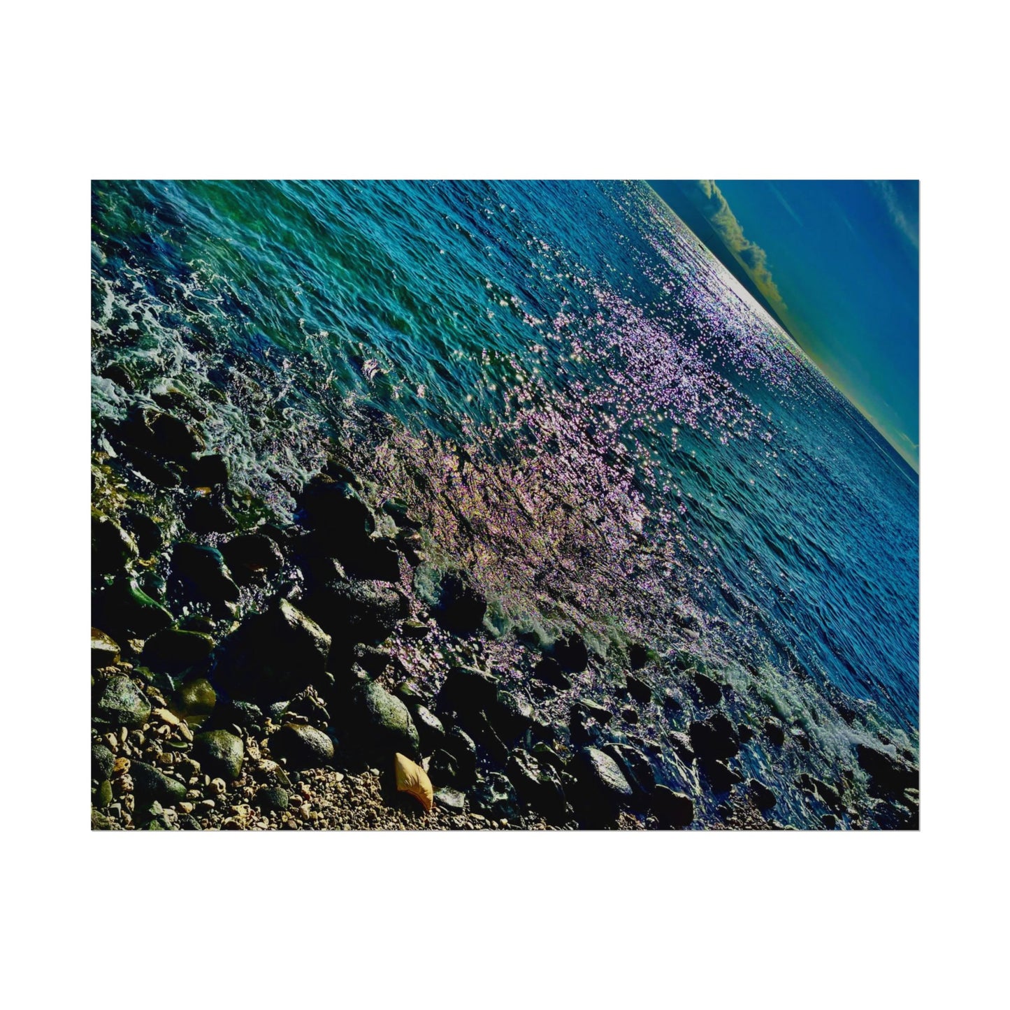 Textured Watercolor Sea Poster - Coastal Wall Art for Beach Lovers