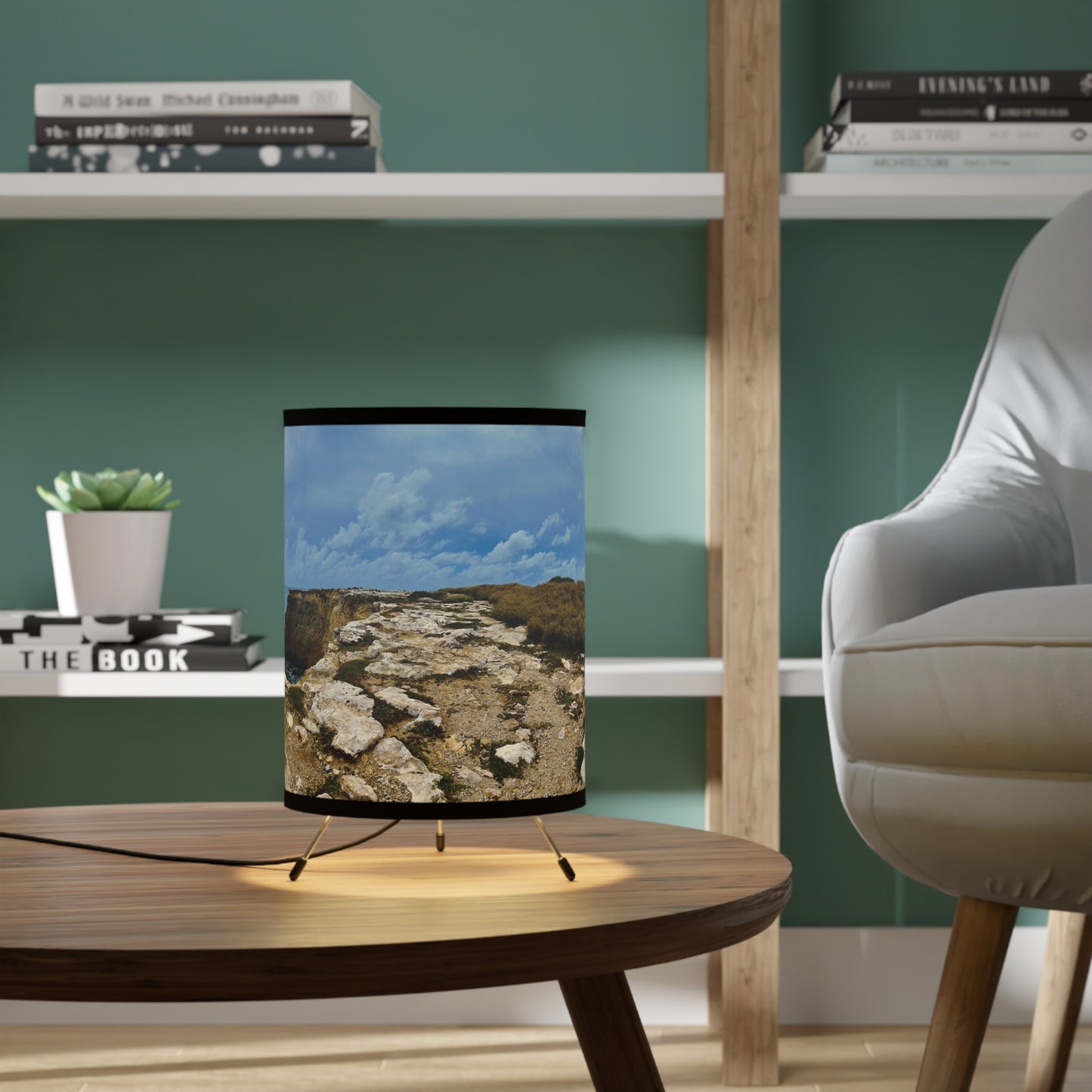 “Lighthouse Glow” – Art Lampshade A soft beacon from the coast of Puerto Rico.