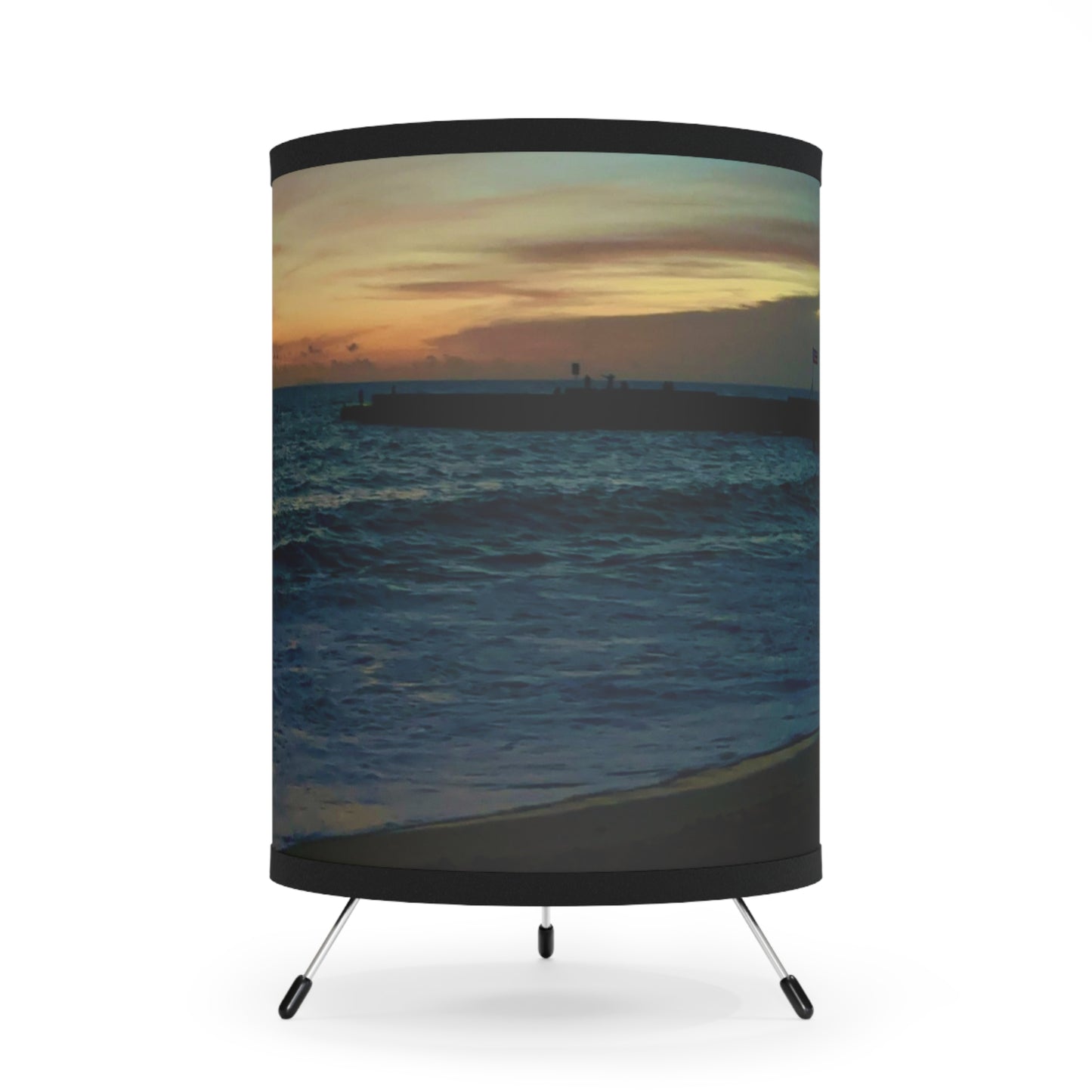 “Where the Boats Rest” – Art Lampshade A soft blur from Crash Boat Beach, Aguadilla, Puerto Rico.