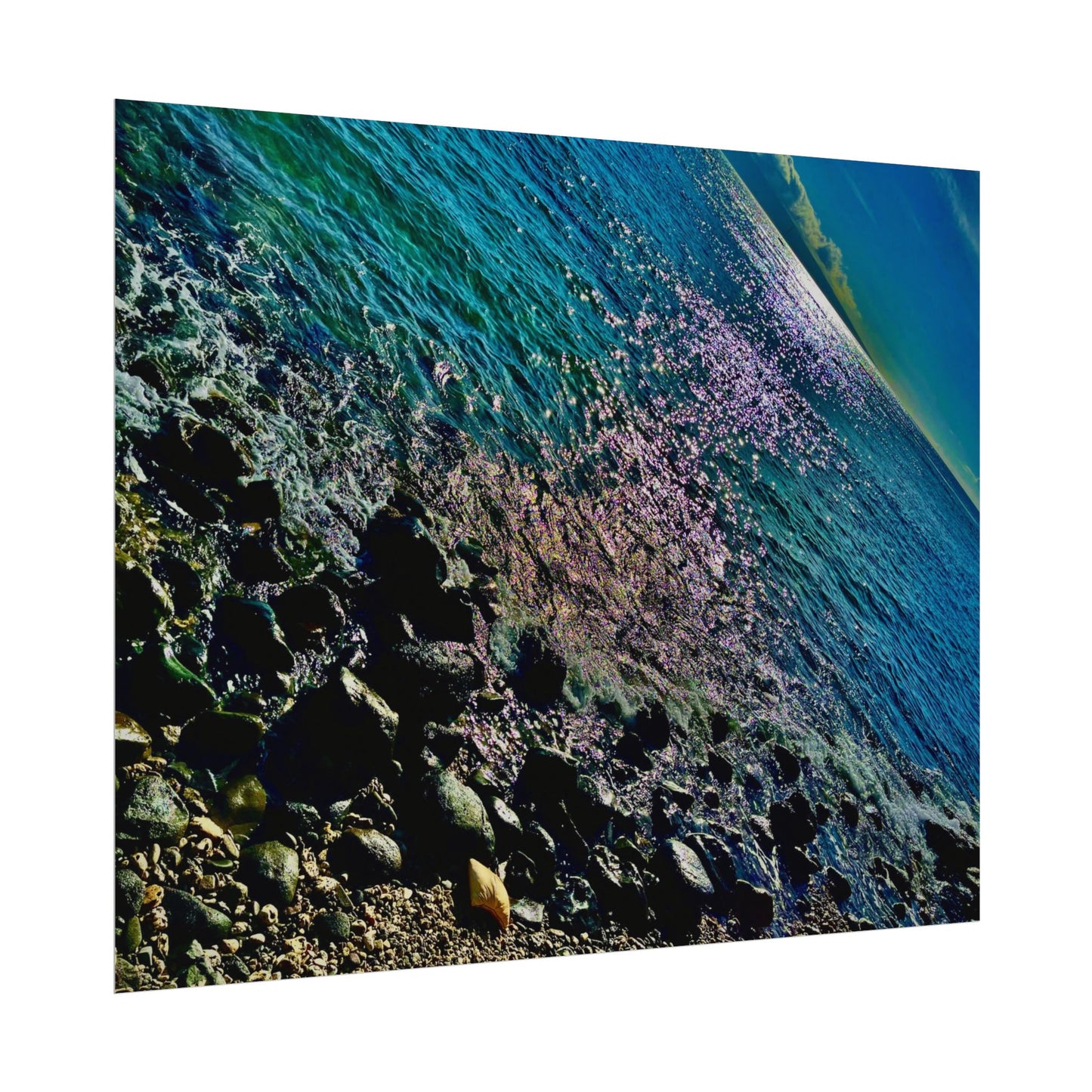 Textured Watercolor Sea Poster - Coastal Wall Art for Beach Lovers