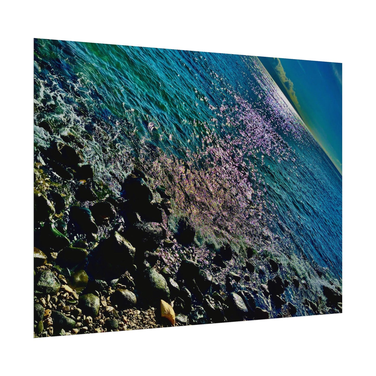 Textured Watercolor Sea Poster - Coastal Wall Art for Beach Lovers