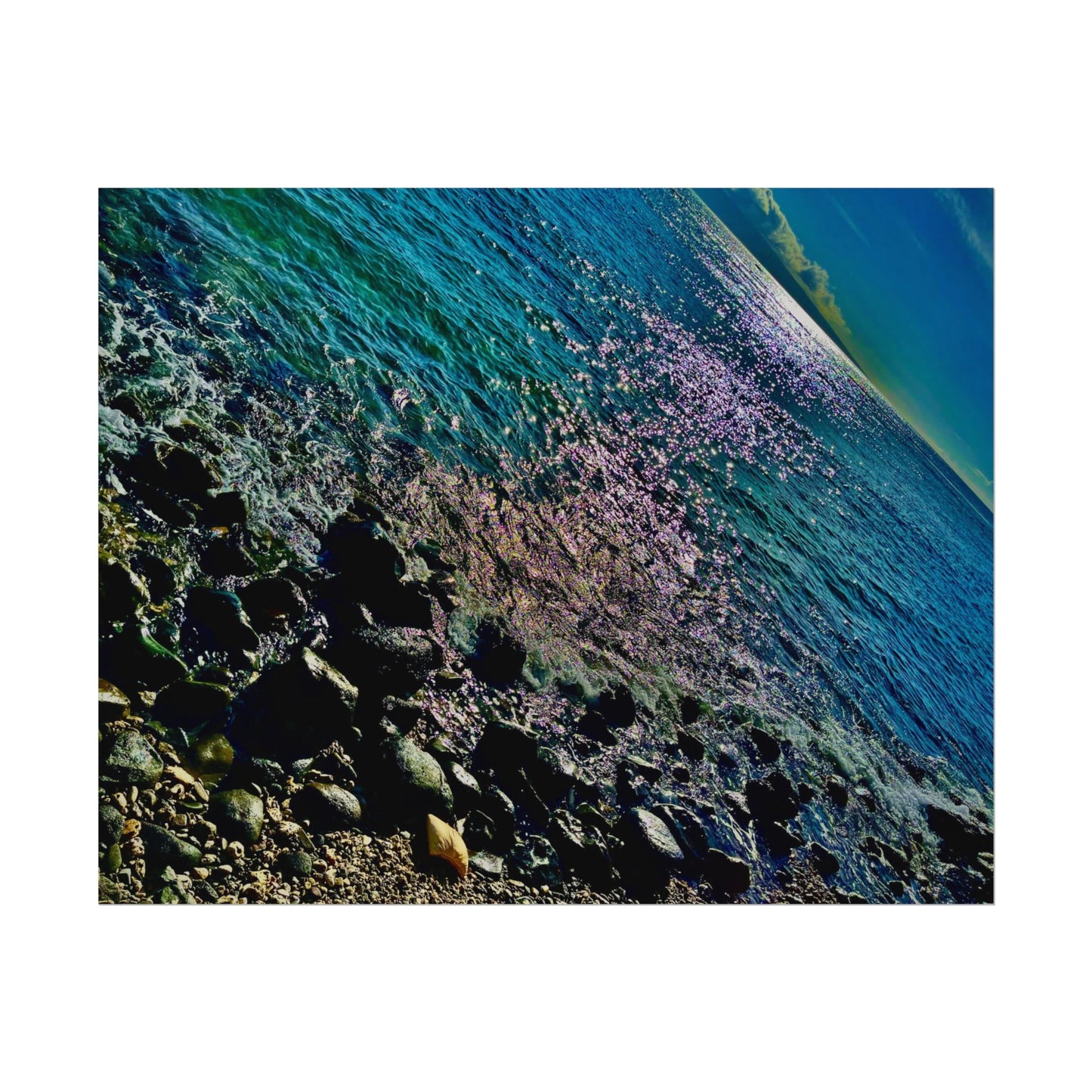 Textured Watercolor Sea Poster - Coastal Wall Art for Beach Lovers