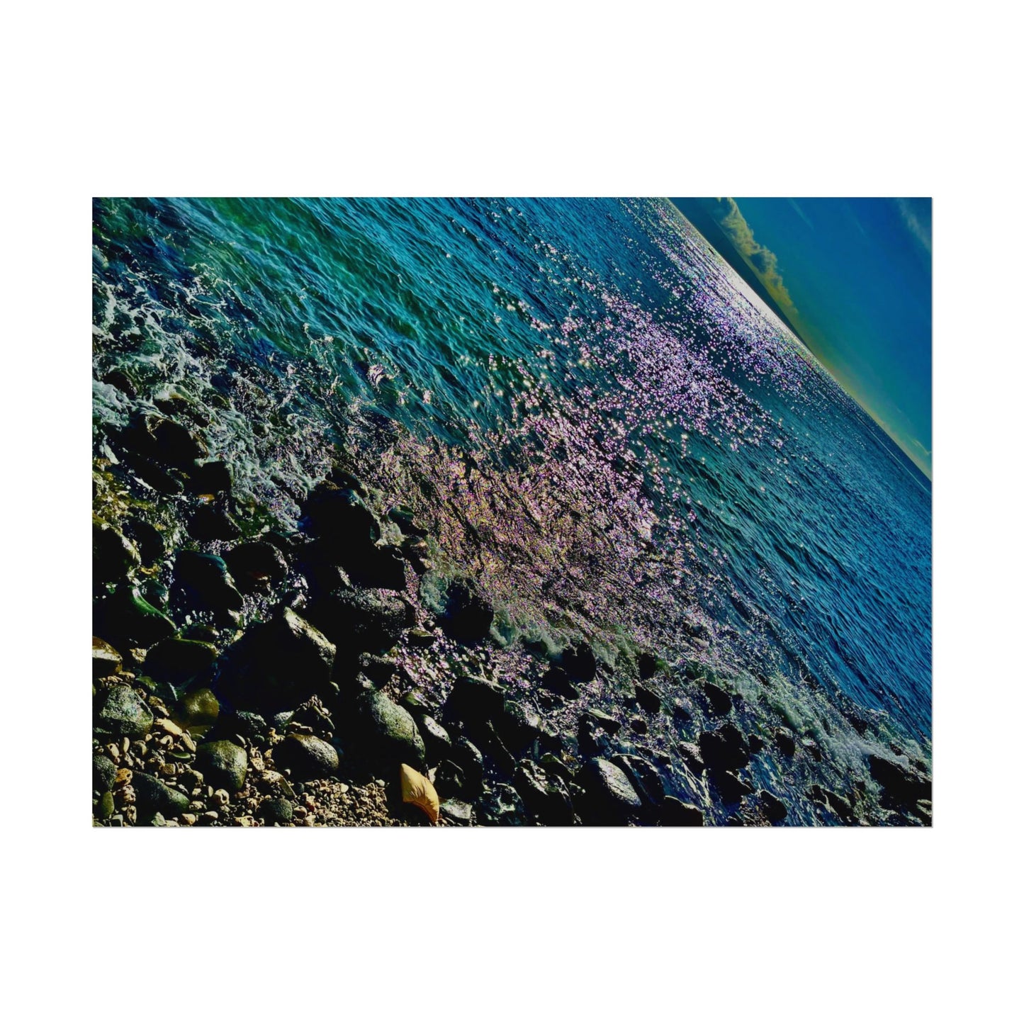 Textured Watercolor Sea Poster - Coastal Wall Art for Beach Lovers