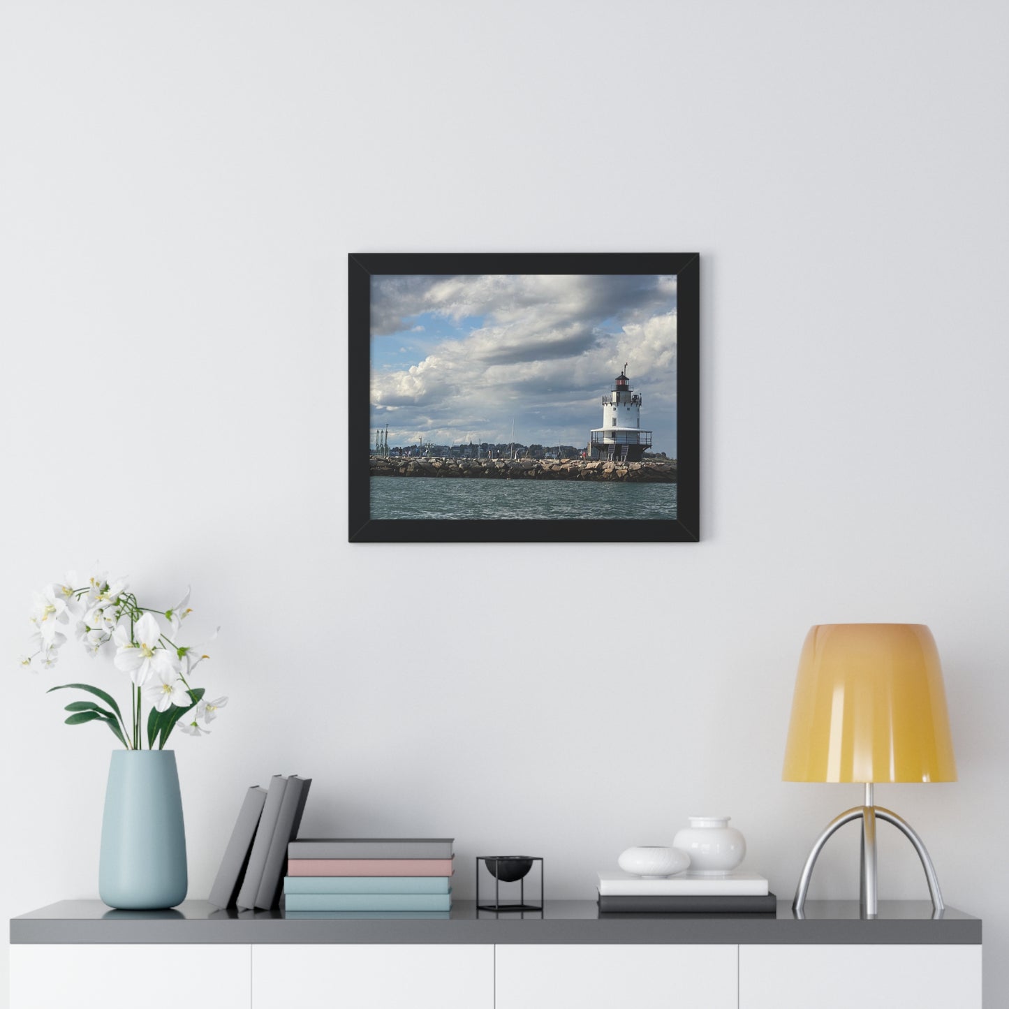 Lighthouse Framed Horizontal Poster - Coastal Home Decor
