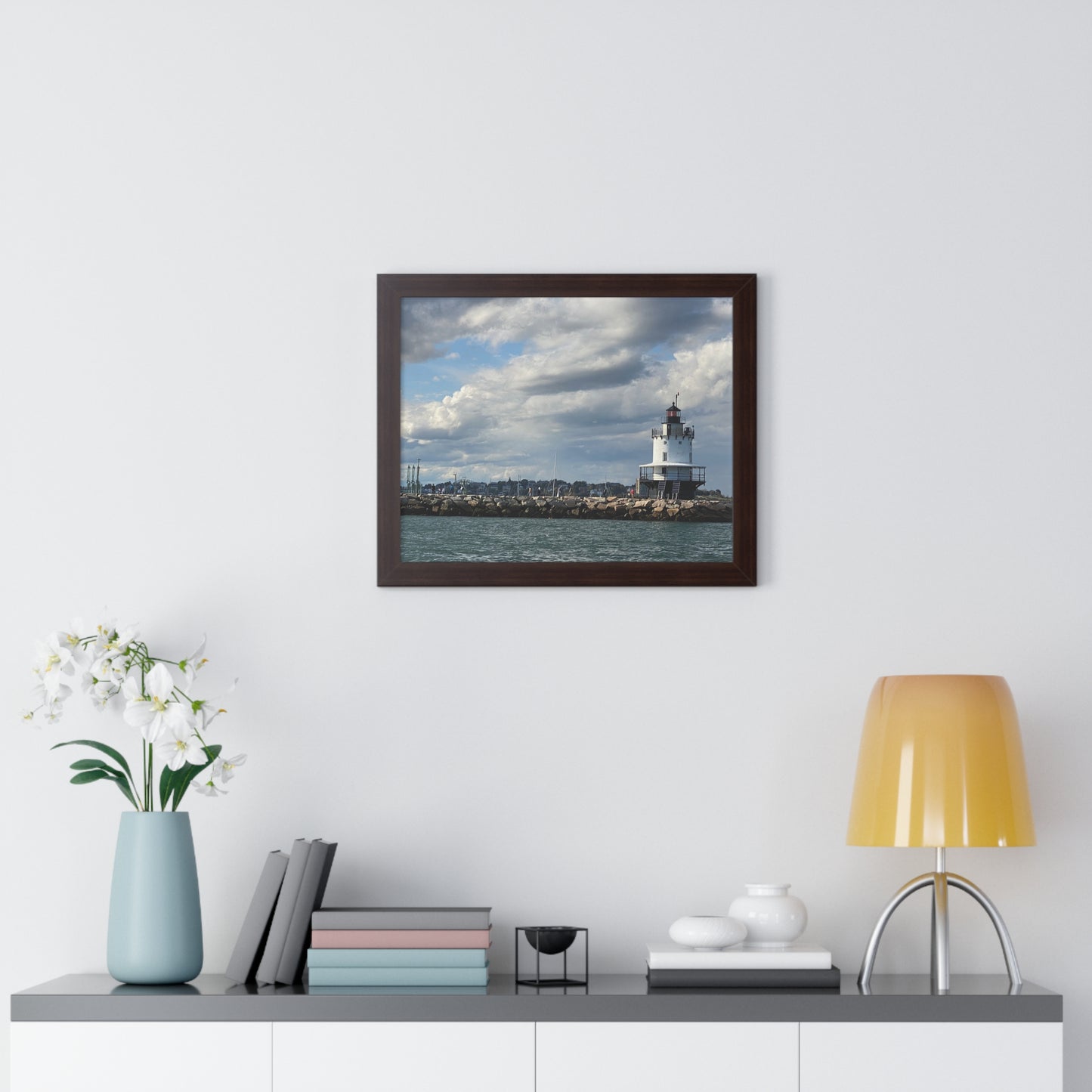 Lighthouse Framed Horizontal Poster - Coastal Home Decor