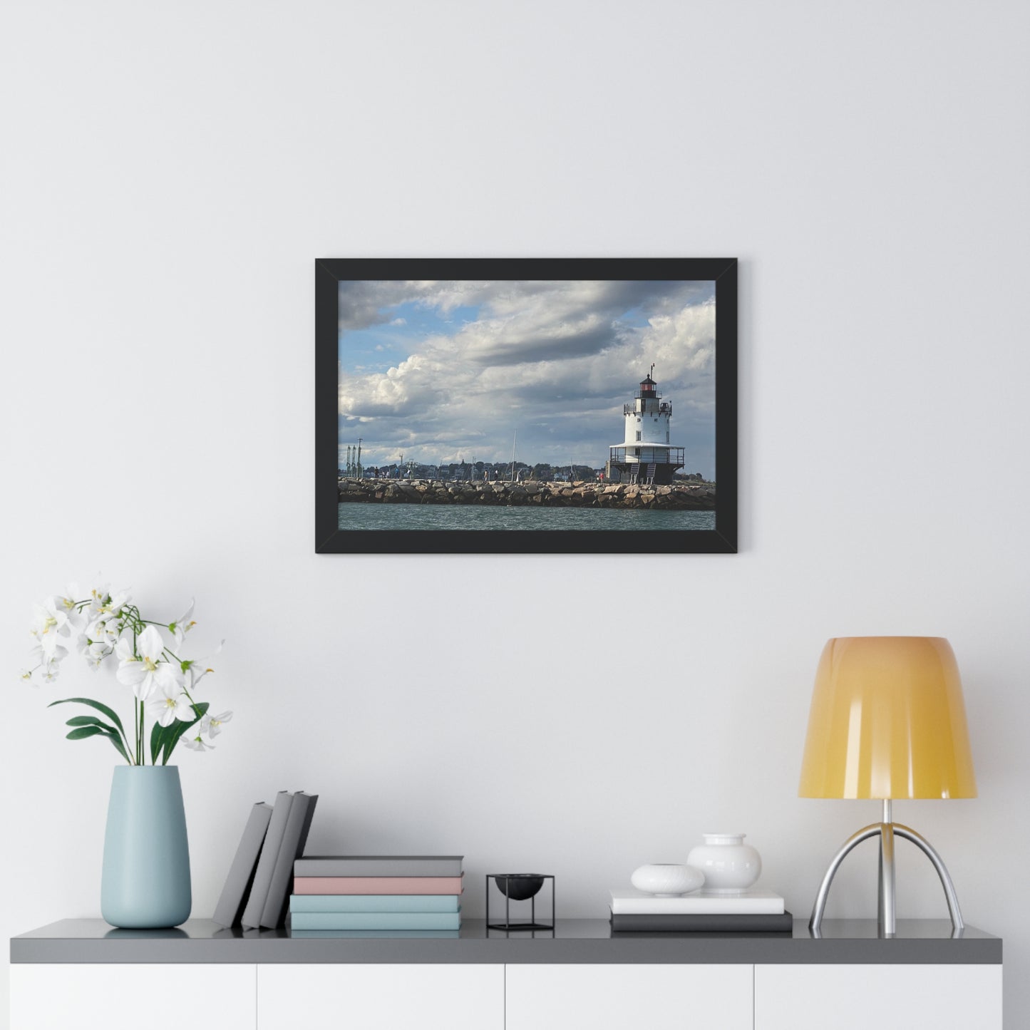 Lighthouse Framed Horizontal Poster - Coastal Home Decor
