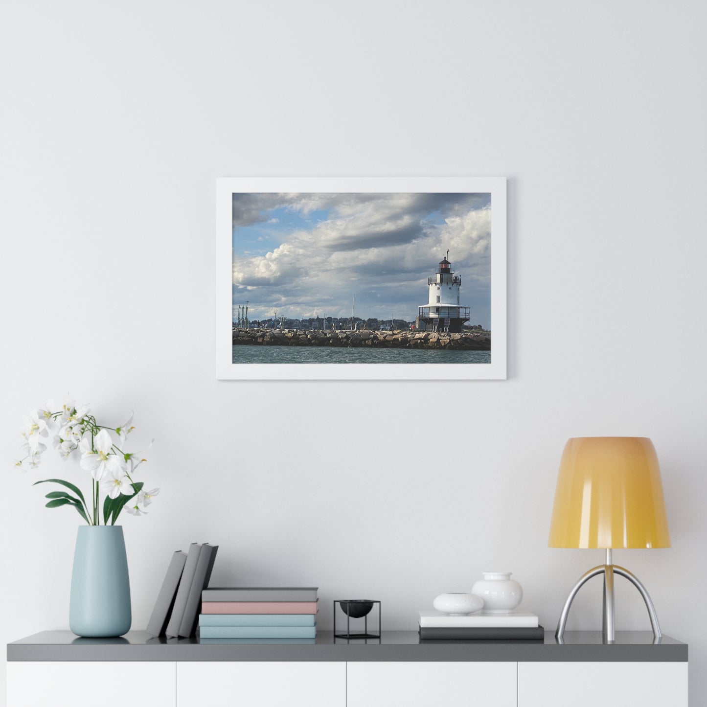 Lighthouse Framed Horizontal Poster - Coastal Home Decor